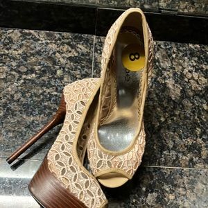 Cute platform high heels very comfortable to walk in .